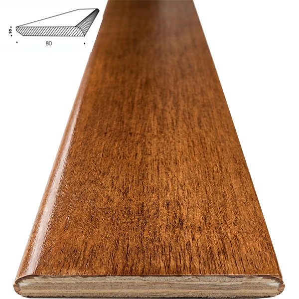 Pircher Battiscopa in Ayous Rivestito Liscio Tanganica MM10X80X2400 - PIRCHER OBERLAND - Immagine 3